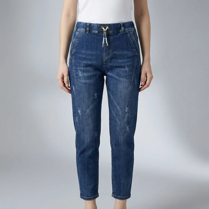 High-Waist Baggy Denim Harem Pants - Pam
