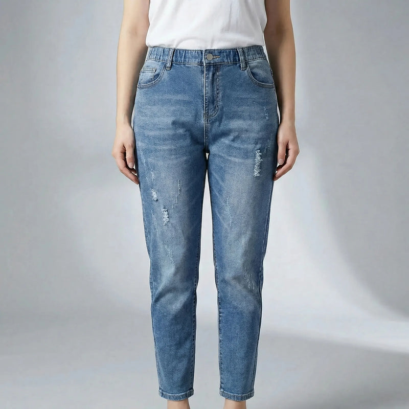 High-Waist Baggy Denim Harem Pants - Pam