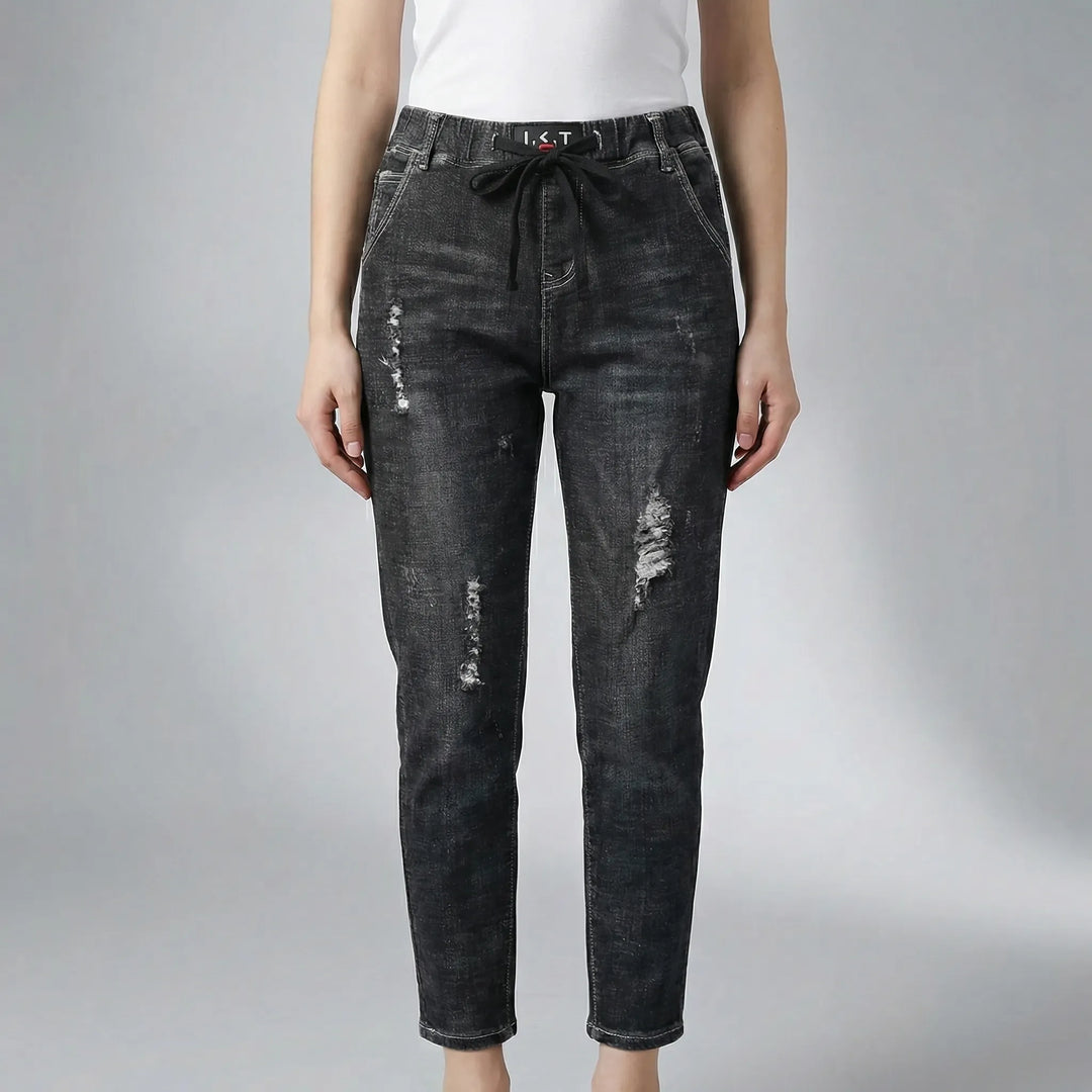 High-Waist Baggy Denim Harem Pants - Pam