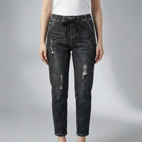 High-Waist Baggy Denim Harem Pants - Pam
