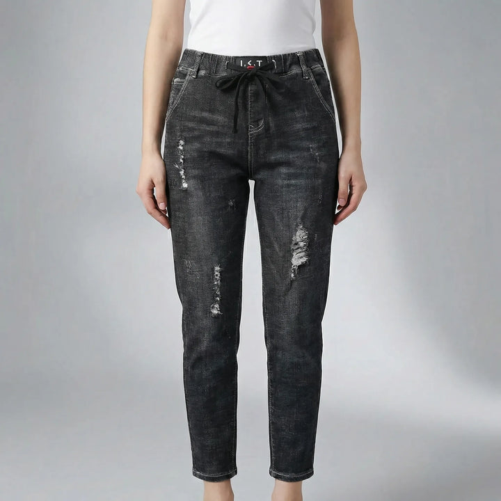 High-Waist Baggy Denim Harem Pants - Pam