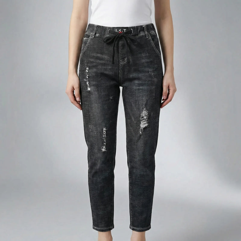 High-Waist Baggy Denim Harem Pants - Pam
