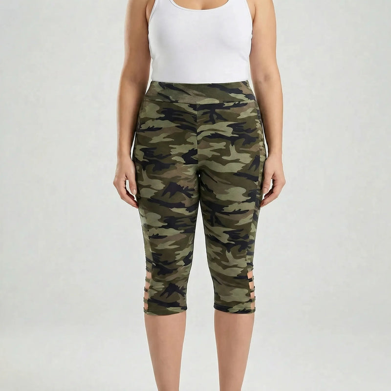 High-Waist Camo Capri Leggings - Tami