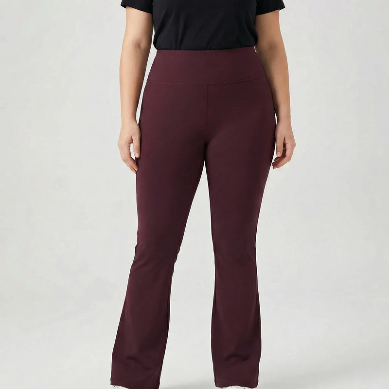 High-Waisted Flare Bootleg Plus Size Leggings - Joann