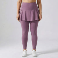 High-Waisted Skirt-Overlay Leggings - Lydia