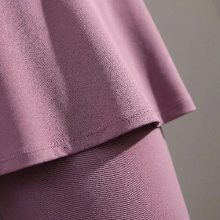 High-Waisted Skirt-Overlay Leggings - Lydia