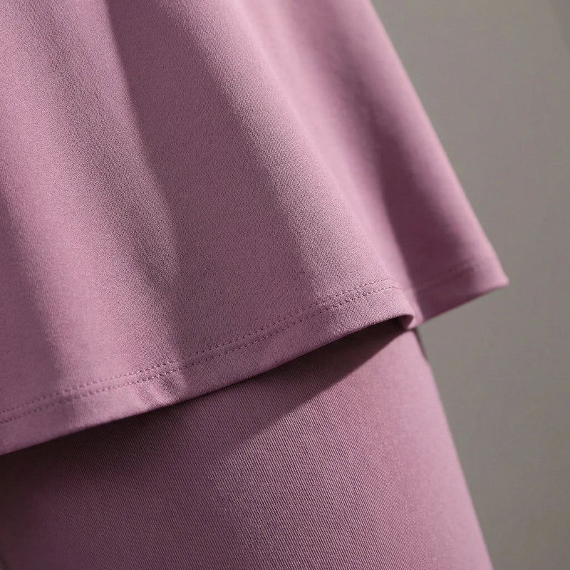 High-Waisted Skirt-Overlay Leggings - Lydia