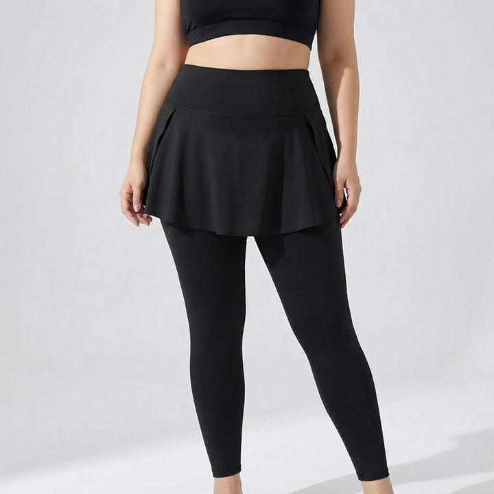 High-Waisted Skirt-Overlay Leggings - Lydia