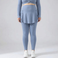 High-Waisted Skirt-Overlay Leggings - Lydia