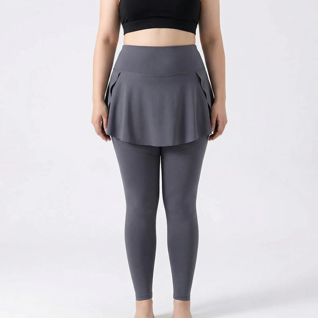 High-Waisted Skirt-Overlay Leggings - Lydia
