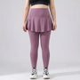 High-Waisted Skirt-Overlay Leggings - Lydia