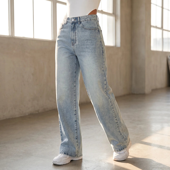 High-Waisted Wijde Dames Jeans -  May