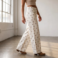 High-waist barrel broek met stippen - Shawna