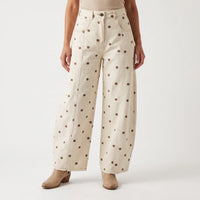 High-waist barrel broek met stippen - Shawna