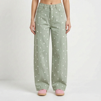 High-waist barrel broek met stippen - Shawna