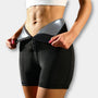 Hohe Taille Sauna-Schwitzhose mit Taillentrainer - SweatSculpt