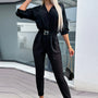 Damen-Jumpsuit mit V-Ausschnitt – Nalina