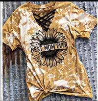 Trendy women's T-shirt with cut-out design and tie-dye pattern - Norina