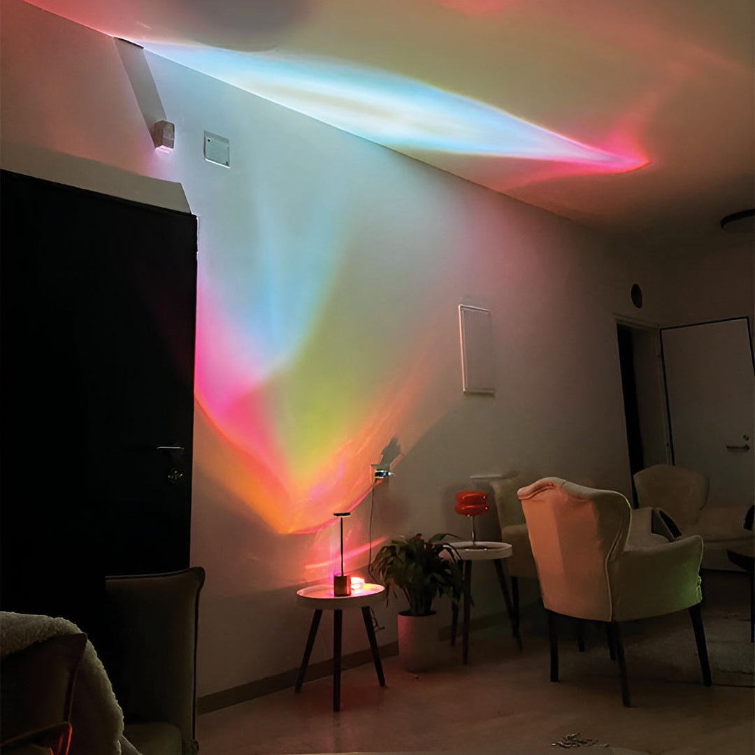 Prismatische Projektorlampe mit LED – Lunara