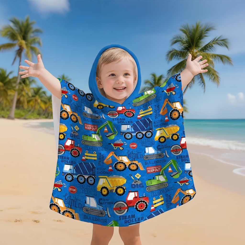 Hooded Kinderponcho - ConstructionHoodie