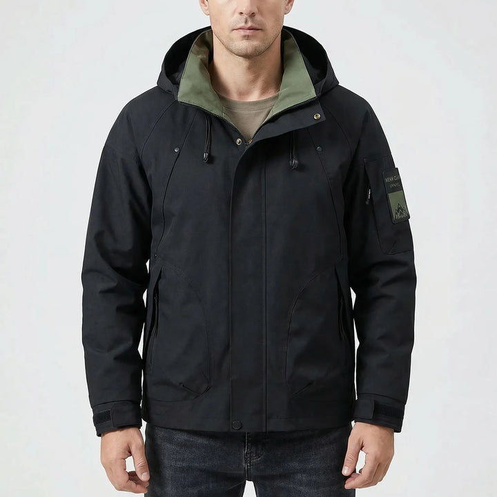 Hooded Zip-Up Softshell Windbreaker -  Ridgorn