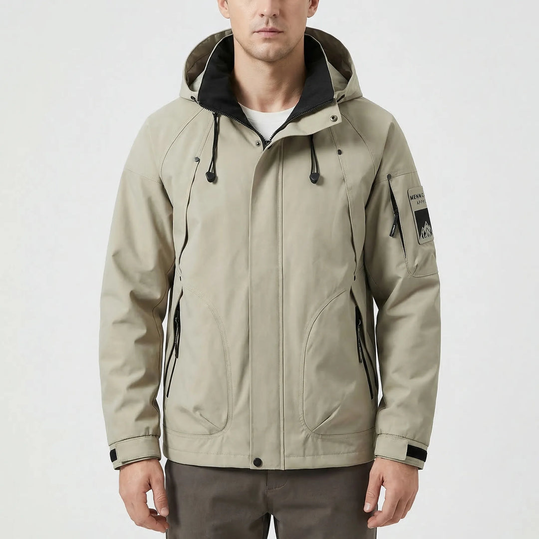 Hooded Zip-Up Softshell Windbreaker -  Ridgorn