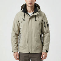 Hooded Zip-Up Softshell Windbreaker -  Ridgorn