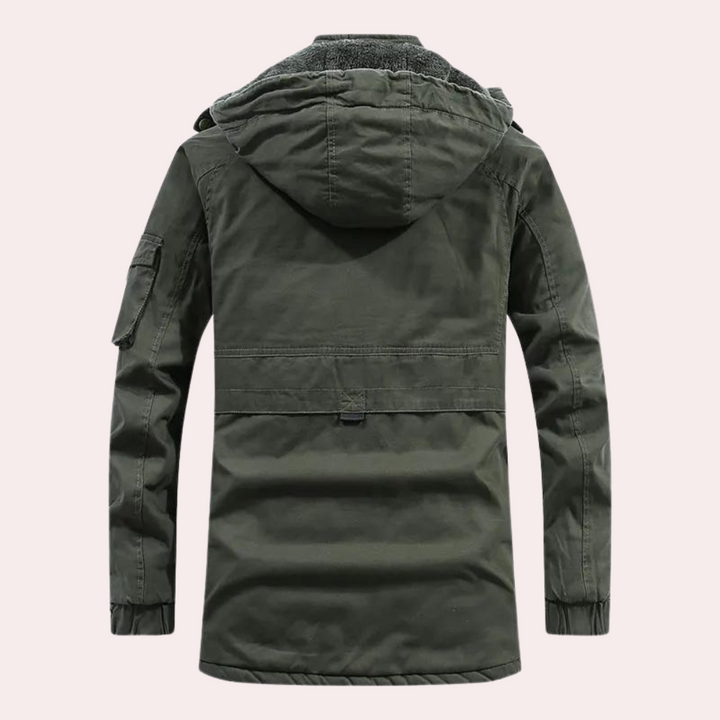 Gefütterte Herren-Winterjacke mit warmer Kapuze - Logan