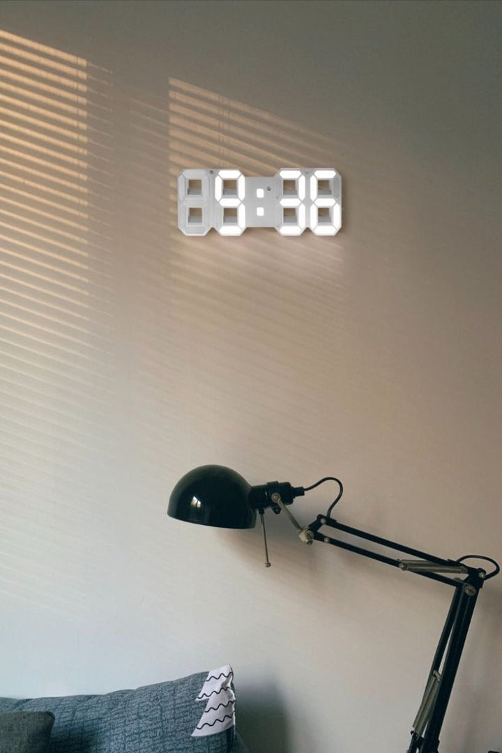 3D LED Wandklok met Dimbare Verlichting – Timora