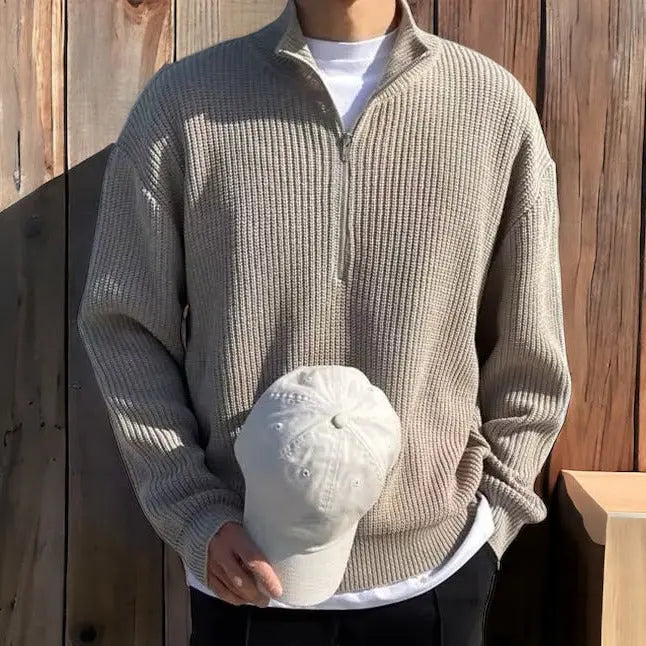 Klassischer Herren-Sweater mit halbem Reißverschluss - Arthur