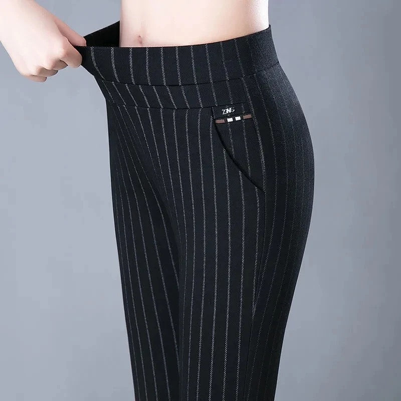 Gerade Damenhose mit elastischem hohem Bund - Sophia