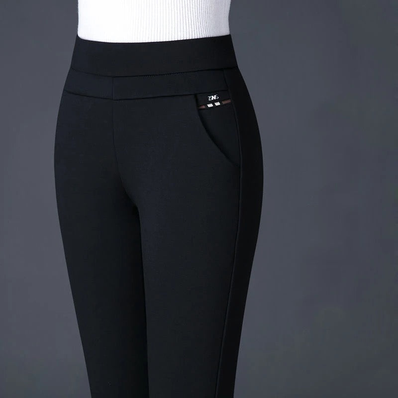 Gerade Damenhose mit elastischem hohem Bund - Sophia