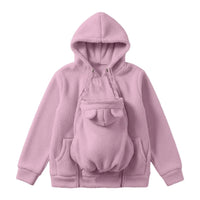 Cozy Fleece Baby-Wearing Hoodie with Front Pouch 1