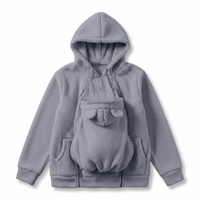 Cozy Fleece Baby-Wearing Hoodie with Front Pouch 5