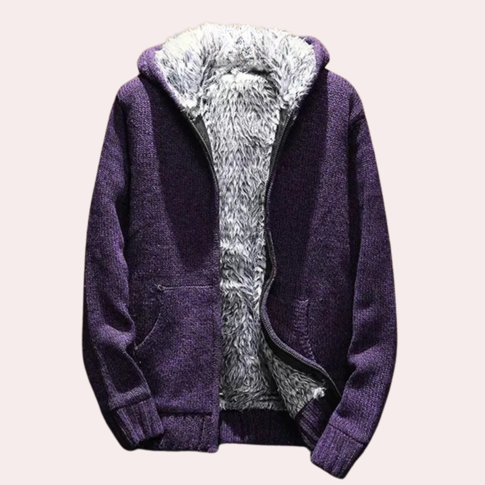 Klassische Gestrickte Kapuzenjacke für Herren - Milan