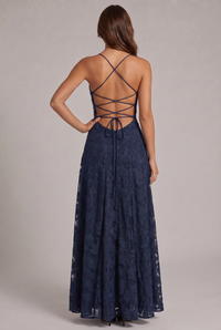 Olivia Maxi Dress - Elegant Evening Gown with Floral Texture 19