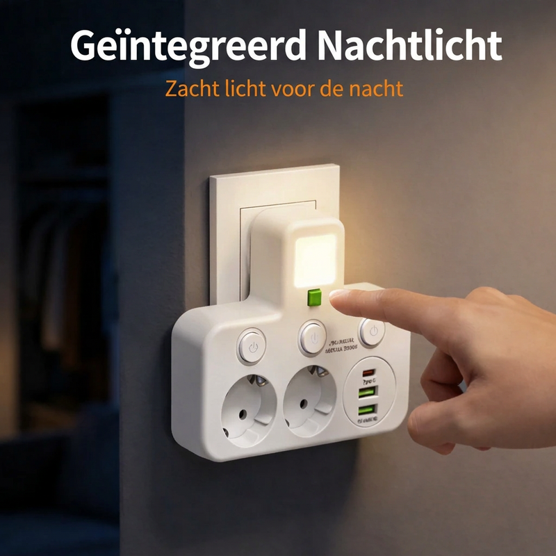 Power strip with USB and switches | Multiple outlets with surge protection 2500W