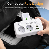 Power strip with USB and switches | Multiple outlets with surge protection 2500W