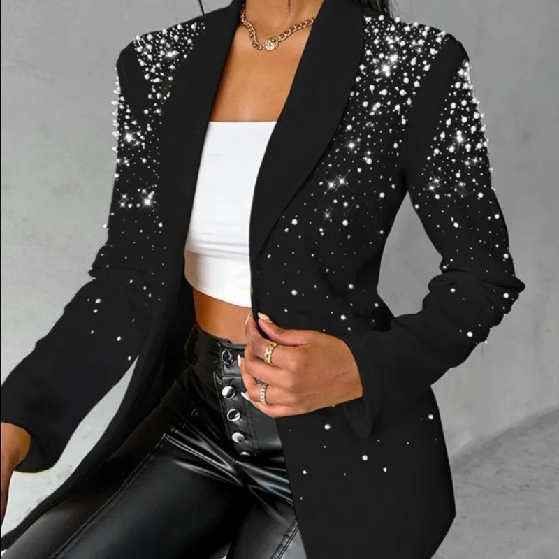 Schlanker Damenblazer mit Perlendetails - Amara