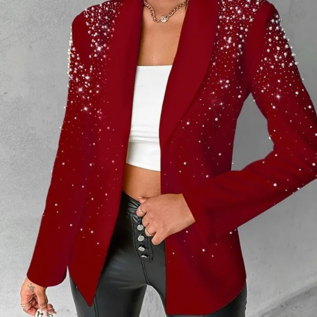 Schlanker Damenblazer mit Perlendetails - Amara