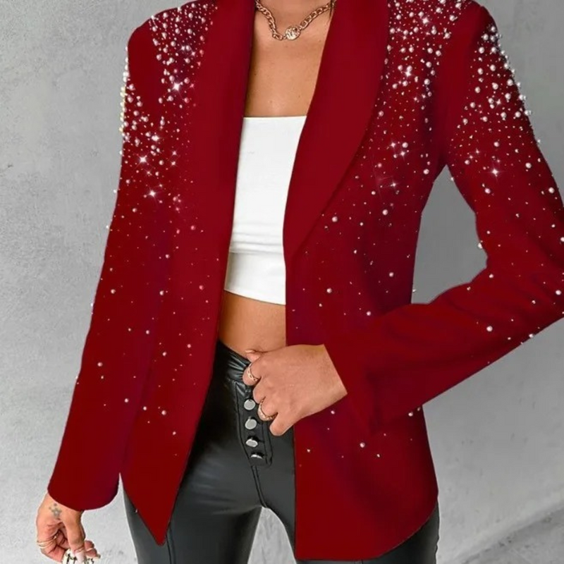 Schlanker Damenblazer mit Perlendetails - Amara