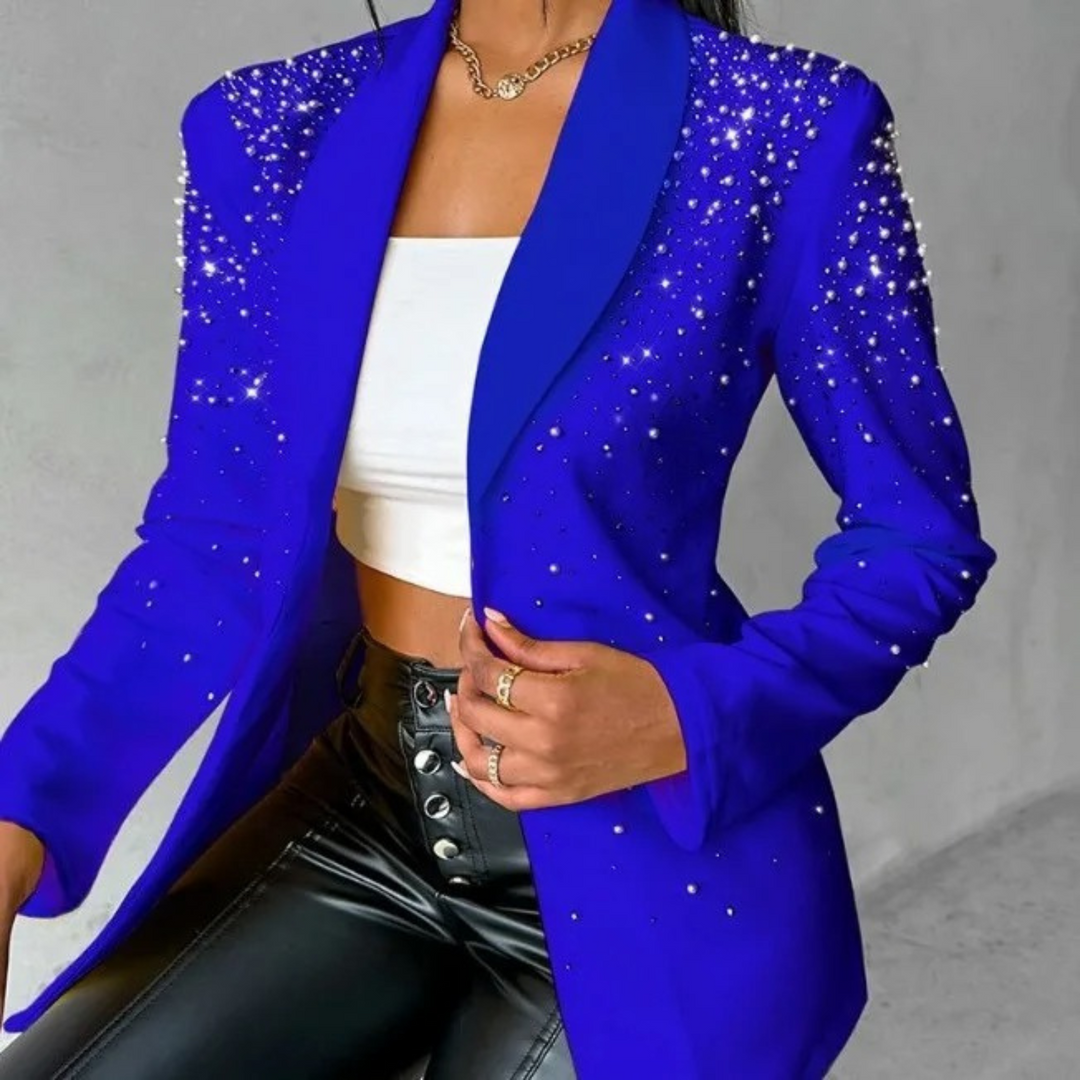 Schlanker Damenblazer mit Perlendetails - Amara