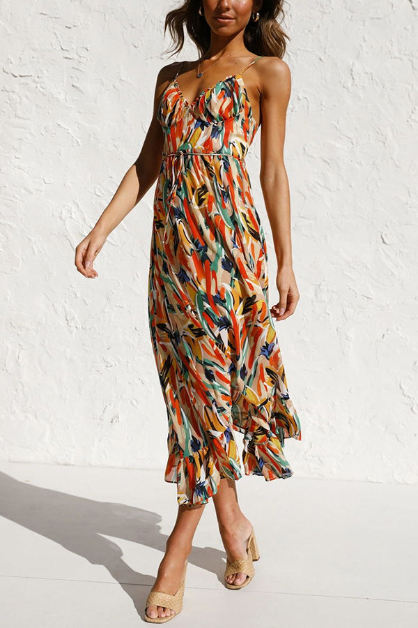Luchtige maxi zomerjurk met taille-snede – Mira