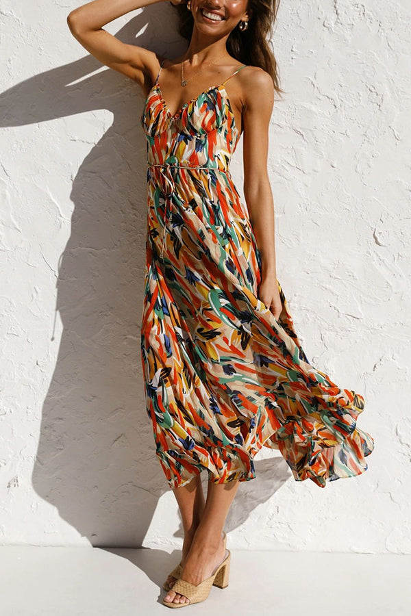 Luchtige maxi zomerjurk met taille-snede – Mira
