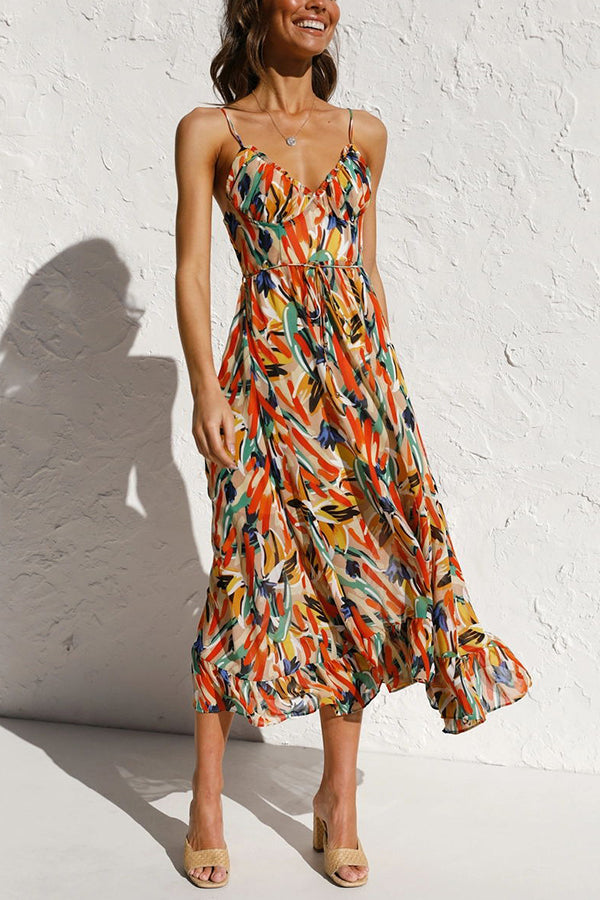 Luchtige maxi zomerjurk met taille-snede – Mira