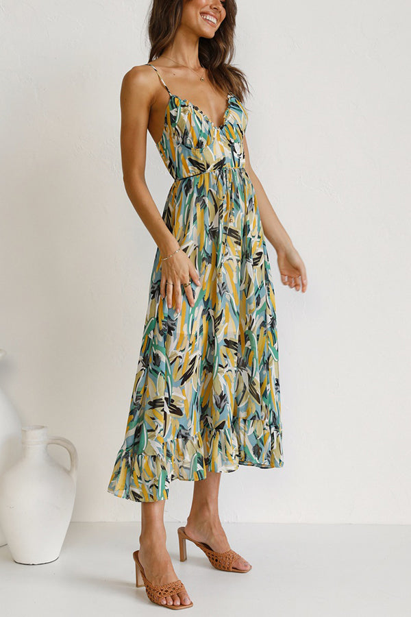 Luchtige maxi zomerjurk met taille-snede – Mira