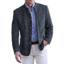 Men's Jacket with Stand Collar and Button Placket, Regular Fit Blazer 4