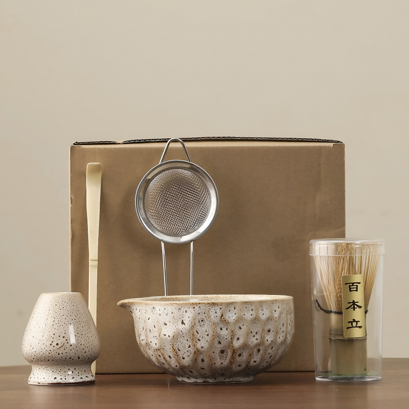 5-Piece Matcha Set with Handcrafted Ceramic Bowl and Bamboo Accessories 5