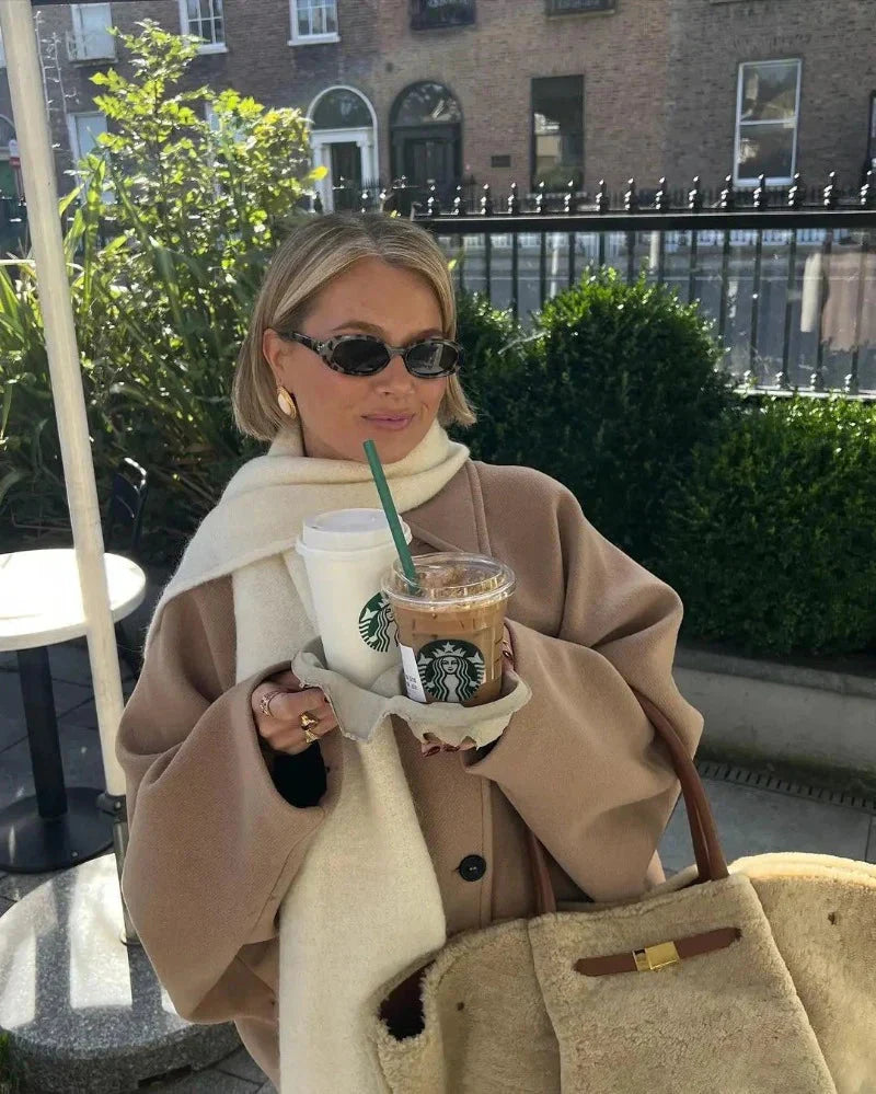Damen Übergangsjacke im Oversize-Look mit Knopfleiste – Selina