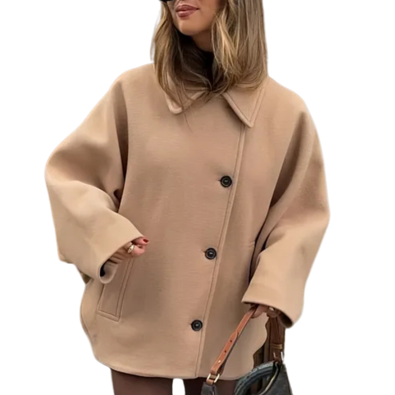 Damen Übergangsjacke im Oversize-Look mit Knopfleiste – Selina